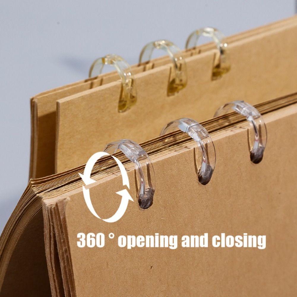 3 Hole Loose-Leaf Ring Clip Plastic Binder Rings DIY Albums Loose Leaf Notebooks Book Hoops Binding Clip School Office Supplies