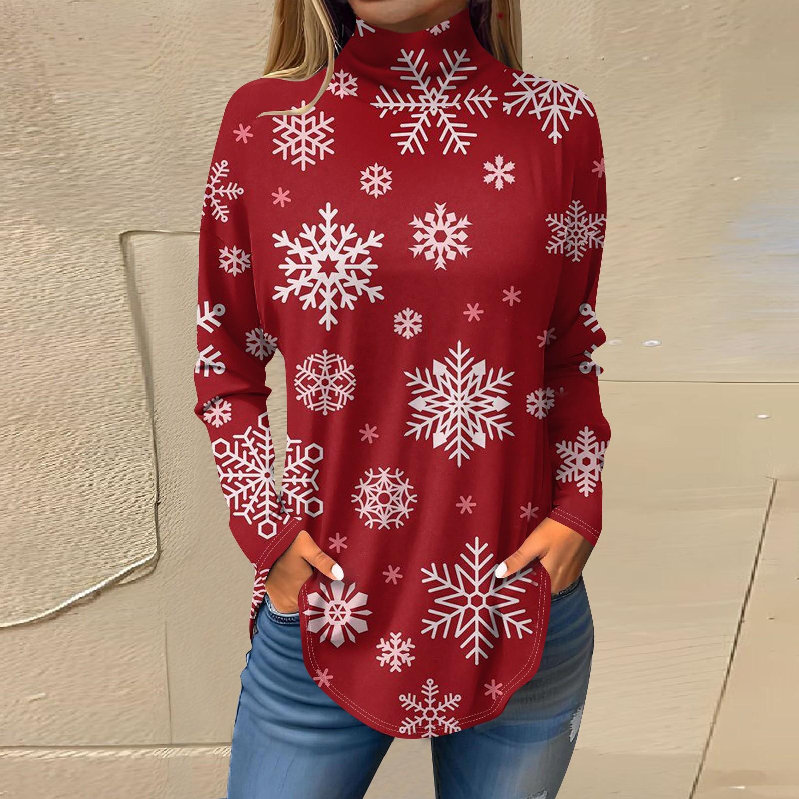 

Футболки для женщин, осенние повседневные рубашки с длинными рукавами, толстовка с винтажным принтом, топ с высоким воротом, пуловер XL