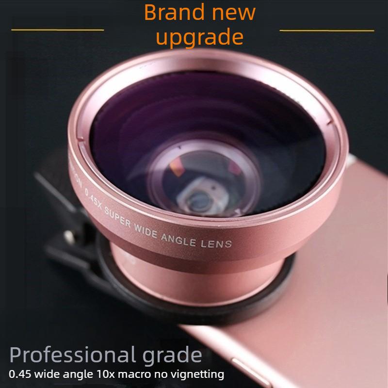 0.45x Ultra-wide-angle + Macro Lens, Universal Clip for Mobile Phones, High-definition Wide-angle Lens, External Camera for SLR Cameras.