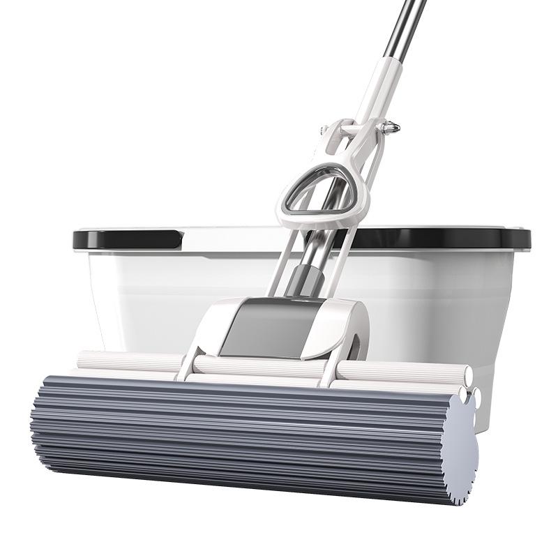 Large Absorbent PVA Roller Mop - Hands-Free, Lightweight Sponge Mop for Household Cleaning
