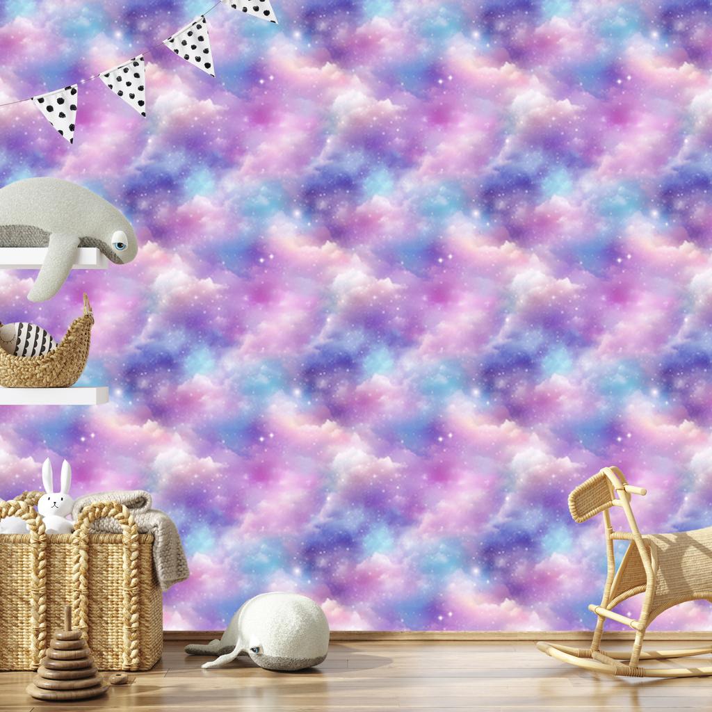 Watercolor Galaxy Wallpaper Lavender, Violet, Blue and Azure 50x1000