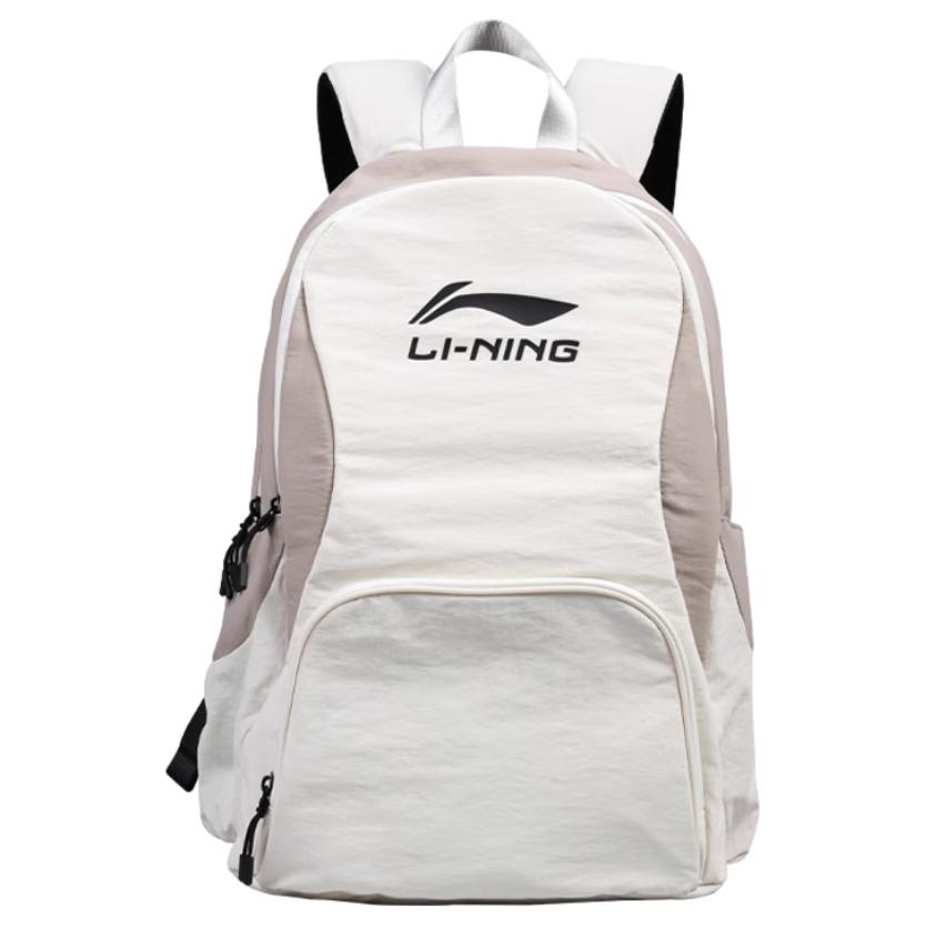 Li Ning Kids Simple Large Capacity Versatile Sports Travel Backpack Kids backpack Off-White YBSU217-2 Ecru