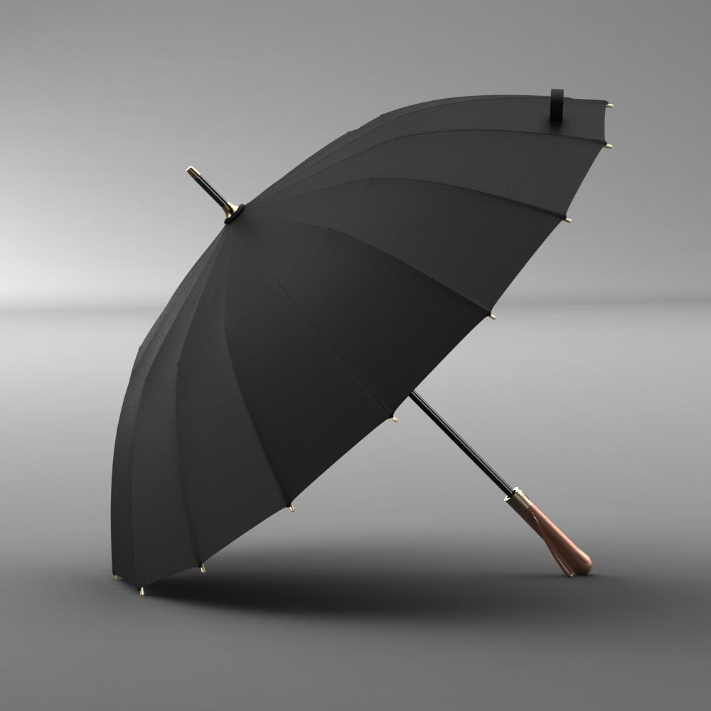 OLYCAT 16-Rib Men's Windproof Business Umbrella, Automatic Straight Handle, Reinforced & Enlarged Design.