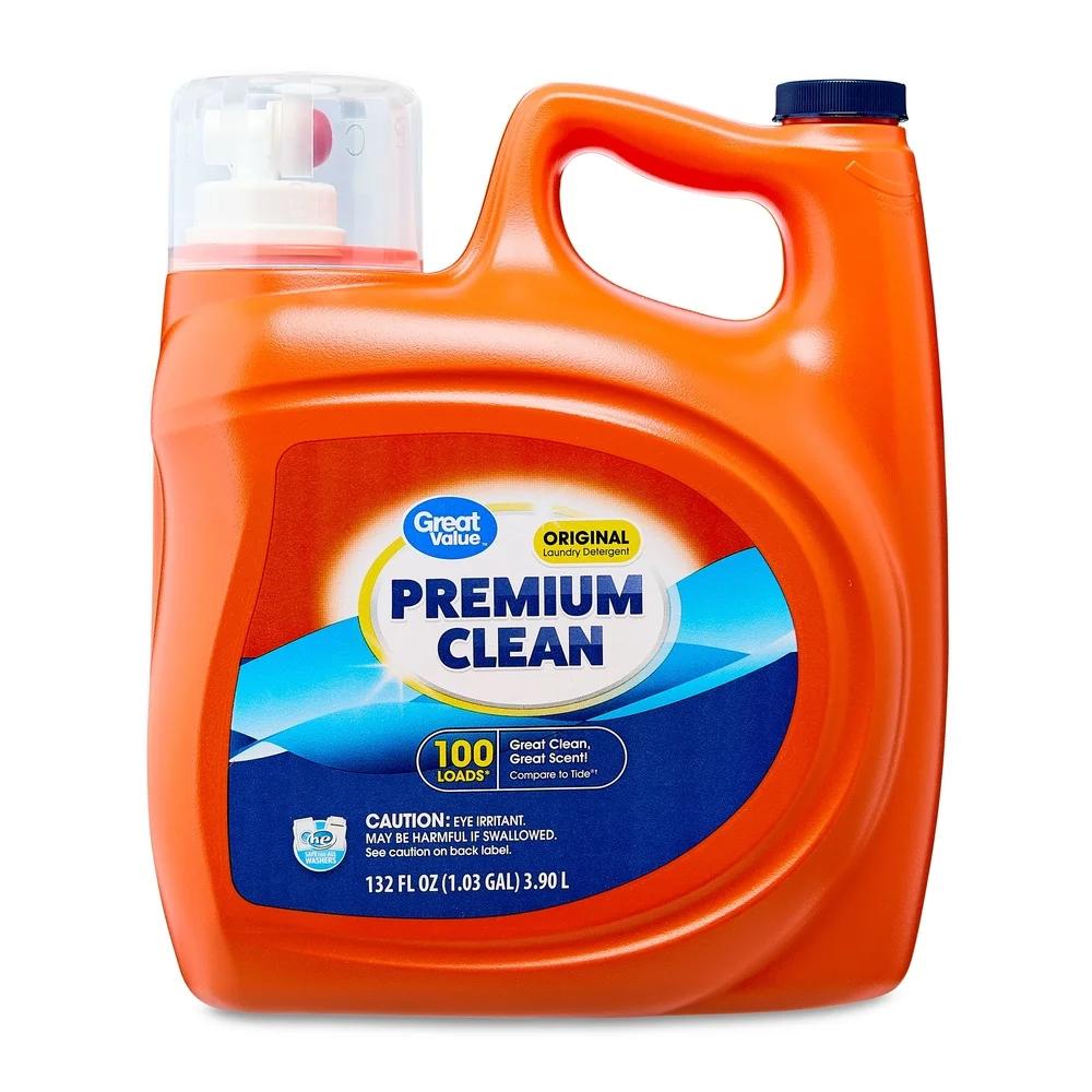 

Премиальный стиральный порошок Premium Clean Original 132 унции 100 стирок Ферментный пятновыводитель Устранитель запаха Безопасен для холодной воды Высокая эффективность United States