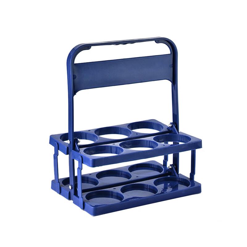 Madam Zhuang Portable Foldable Beer & Wine Bottle Carrier Basket синий