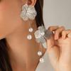 Exquisite Gold Flower Necklace & Dazzling Floral Stud Earrings - High-End Luxury Collection