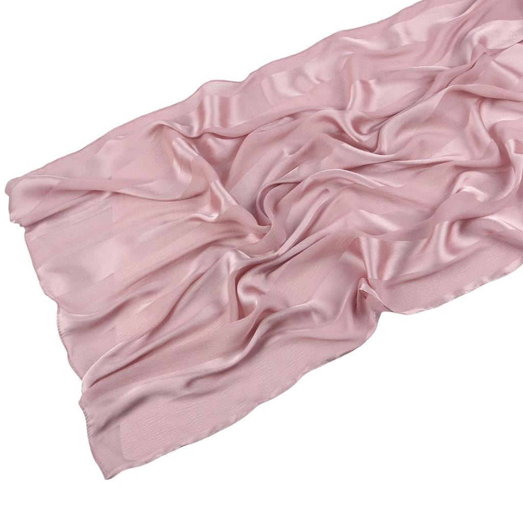 Cross-border Women's Pleated Chiffon Striped Shawl: Natural Wrinkle Dubai Hijab