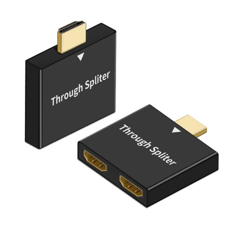 HDMI-compatible Adapter 1 to 2 Way Household Dormitory Office Splitter Adapter Male to Dual Female for Monitor Laptop
