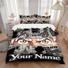 Cartoon Eyes Bedding Set Personalized Washable Custom 3Pcs Duvet Cover Pillowcases Soft Microfiber Home Bedroom Gift