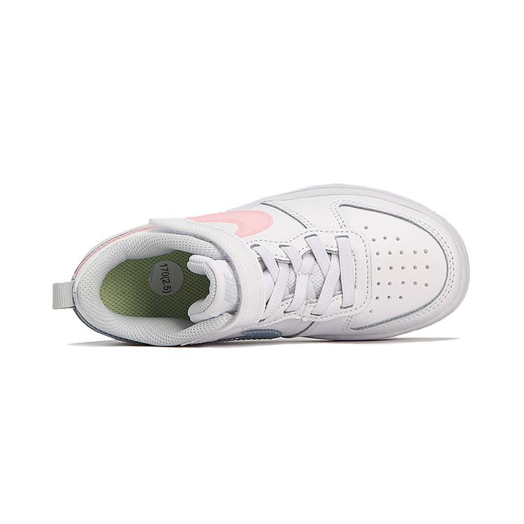 Nike Court Borough Slip Resistant Cushioning Abrasion Resistant Low top Kids' Skateboarding Shoes White Pink Blue DD3022-100