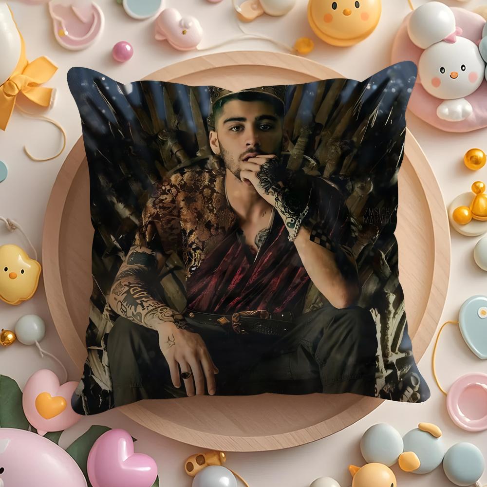 Z-Zayn M-Malik Singer Cushion Cover Plush Fabric Soft Double-Sided Printed Sofa Warm Winter Home Gift Pillow Cover