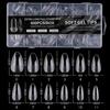 600 Pcs Traceless Transparent Semi-Matte Nail Tips - Thin, Short & Long Frosted False Nail Art Tips