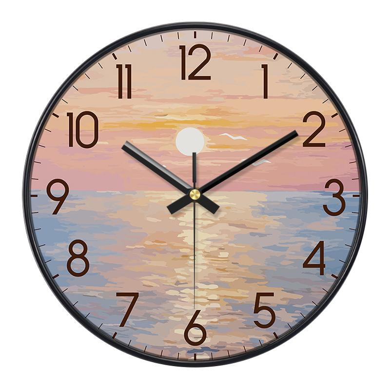 10/12 Inch Fashion Creative Wall Clock Silent Nordic Artist Living Room Bedroom Wall Watch Oil Painting Style Home Decoration