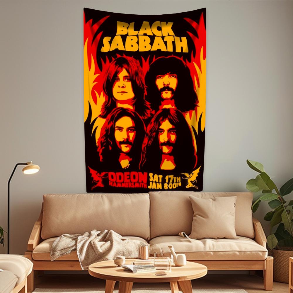 Rockmusikband Bakgrundsduk Svart Metall Sabaths Väv Sovrum Eller Heminredning Födelsedagspresent Sofffilt