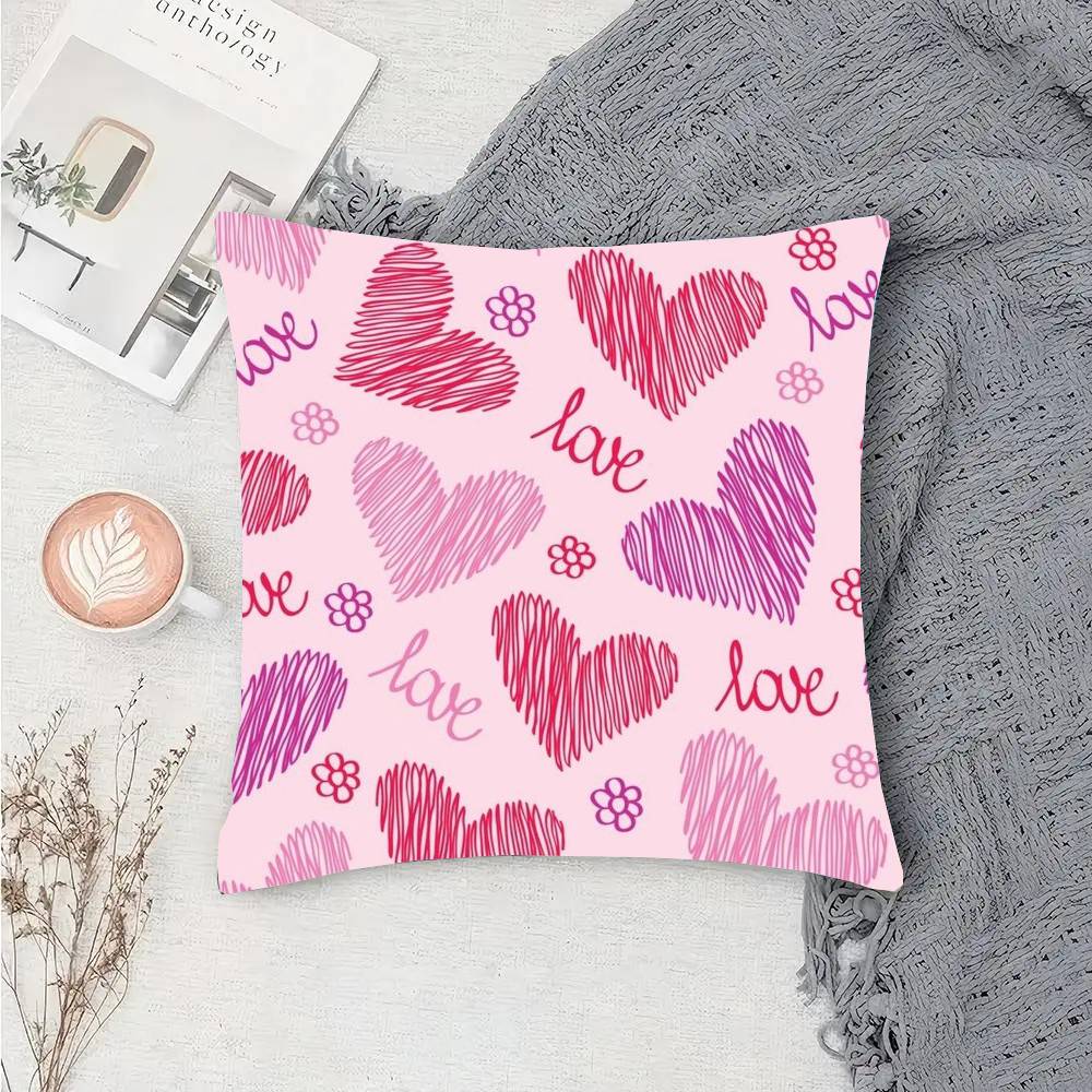 Valentines Day Love Heart Pillow Case Sofa Cushion Cover Room Home Decoration