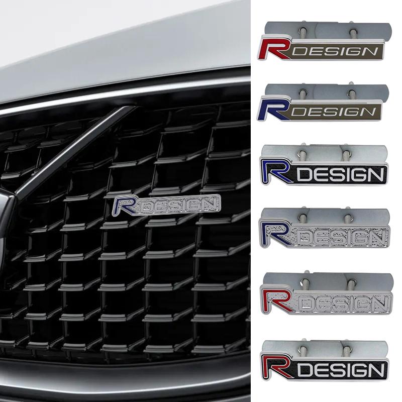 6 kolorów Metalowe Logo R DESIGN Emblemat Grillu Przód Naklejki Do Volvo XC60 V40 V50 V60 S60 XC90 XC40 S40 XC70 C30 C40