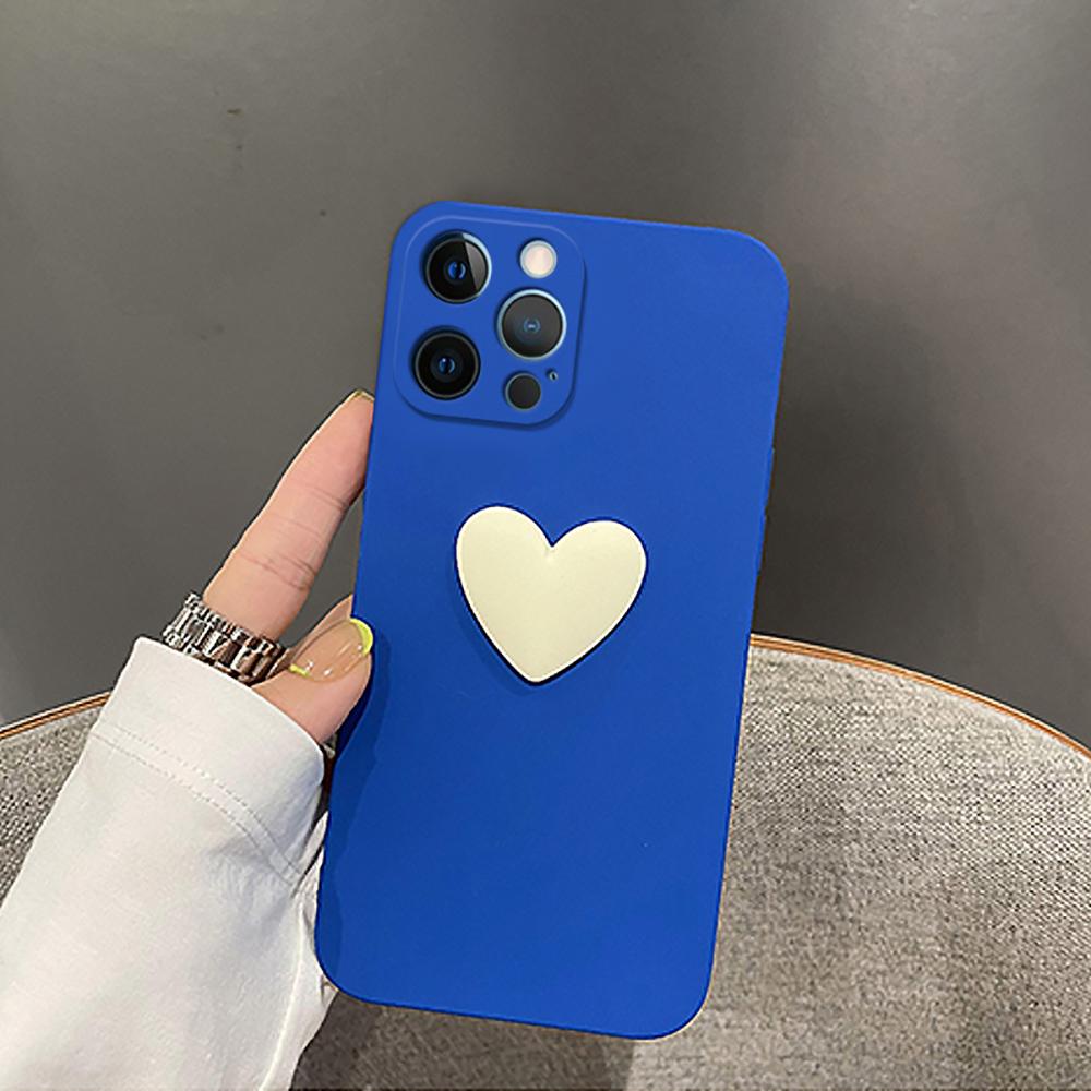 3D Wine Red Matte Cute Love Heart Soft Phone Case For iPhone Air 12 11 13 14 15 16 17 Pro Max Lovely Silicone Back Cover Case