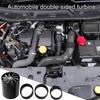 Für Turbinenlufteinlass Turbonator Turbolader Motoreinlass Turboteile Aluminium Doppellüfter Motor Turbolader Energiespar