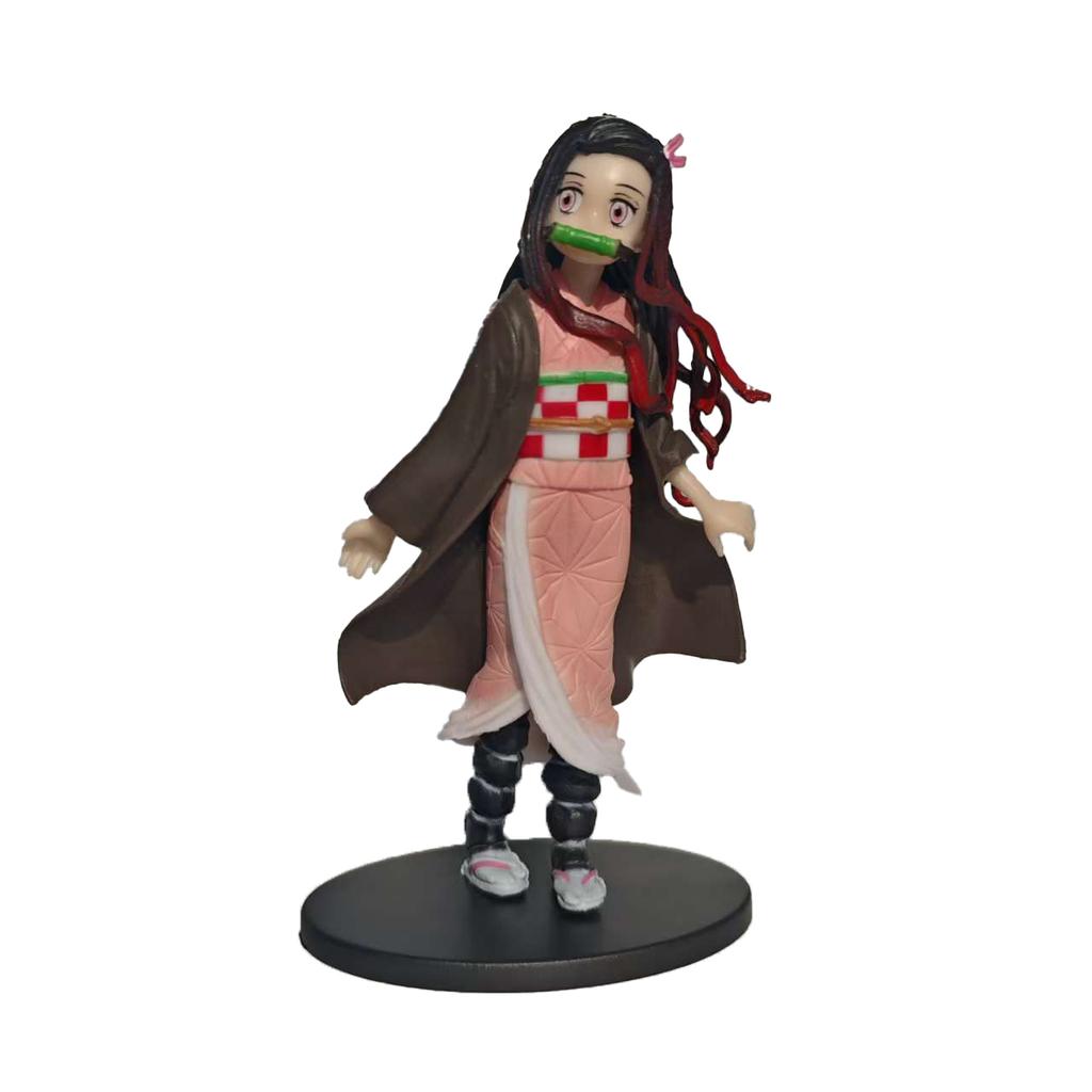 Anime Demon Slayer PVC Figures Tanjirou Nezuko Zenitsu Inosuke Giyu Figurines Toy Kimetsu No Yaiba Model Garage Kits Ornaments