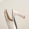Beige Yellow Women Slingback Sandals Slingback Pointed Toe High Heel Small Big Size 32 46