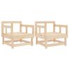 VidaXL Chaises de Jardin 2 pcs, Sièges avec Accoudoir, Fauteuils avec Dossier, Meuble de Terrasse Patio Extérieur, Bois 825387