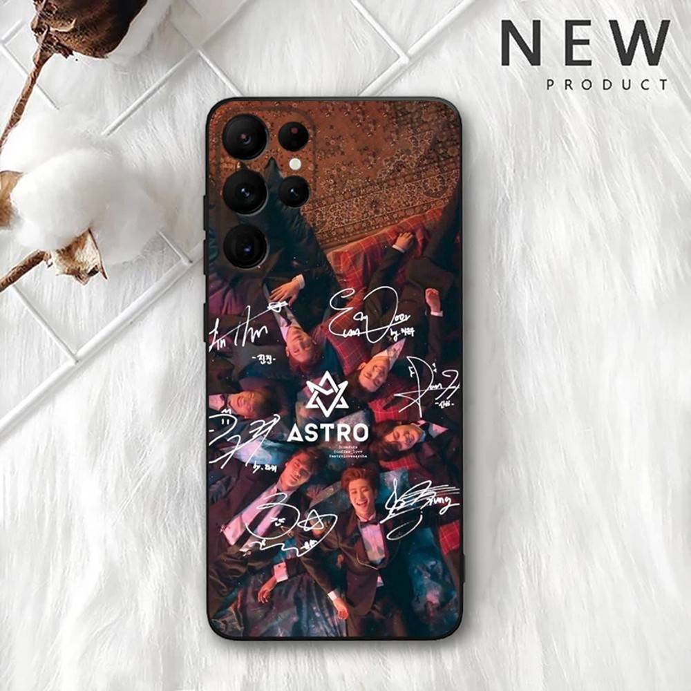 A-Astro Kpop Music Phone Case For Samsung S 25,24,23,22,30,21,10,9,Ultra,Plus,Lite,FE,4,5G Black Soft Case
