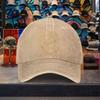 Golden Spiral Pattern Washed Denim Baseball Cap Adjustable Sun Hat Unisex Outdoor Travel Accessory
