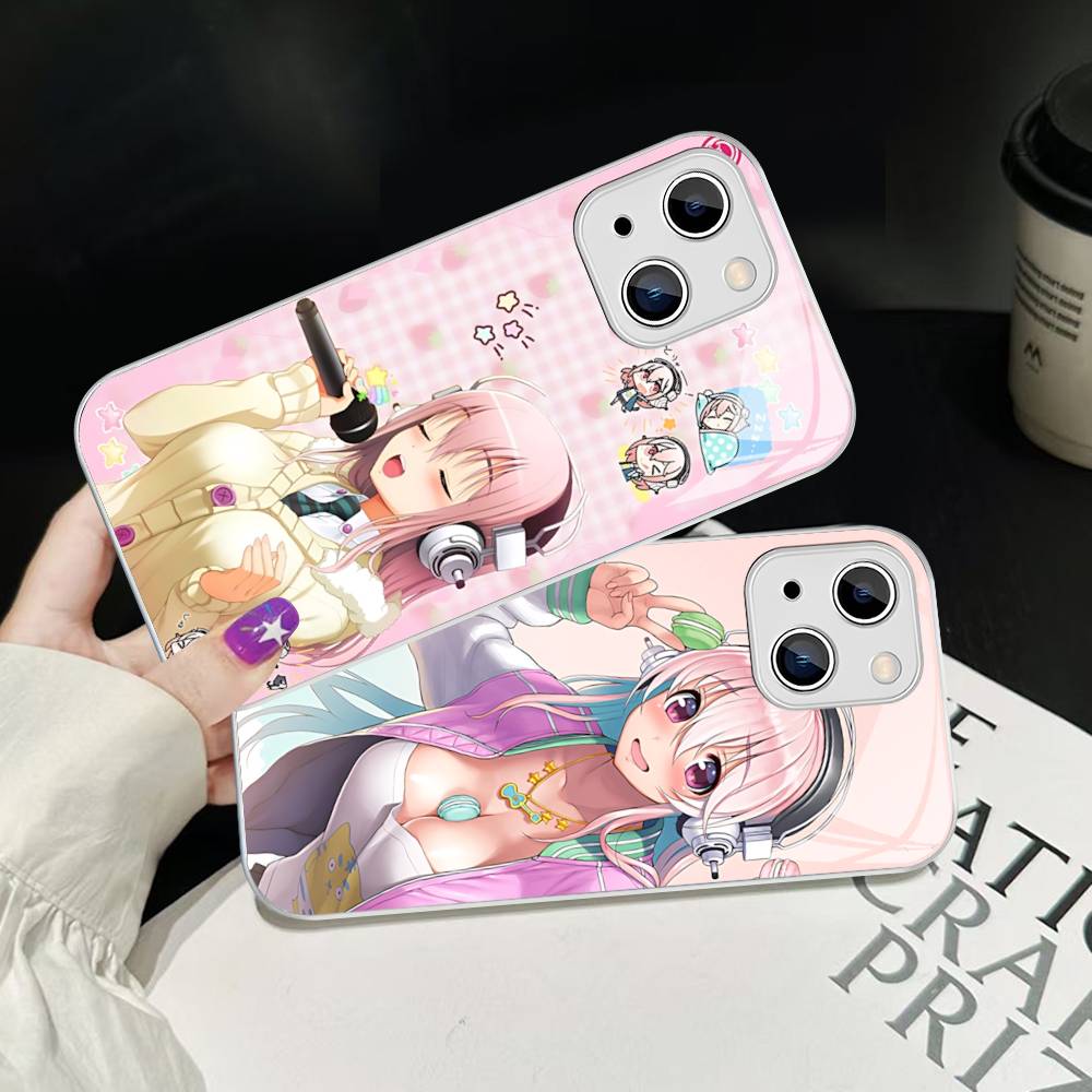 Classic Virtual Singer Super S-Sonico For IPhone 14 13 12 Mini 11 Pro XS Max X XR 14 Plus Tempered Glass Cover