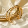 Inspired Design 18K Gold-Plated Titanium Steel Open Hand Bracelet for Women