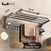 Gunmetal Grey 304 Stainless Steel Folding Towel Rack