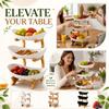 Three Tier Bamboo Fruit Basket Stand Wooden Kitchen Countertop Organizer Tray Display Rack for Fruits Vegetables and Snacks