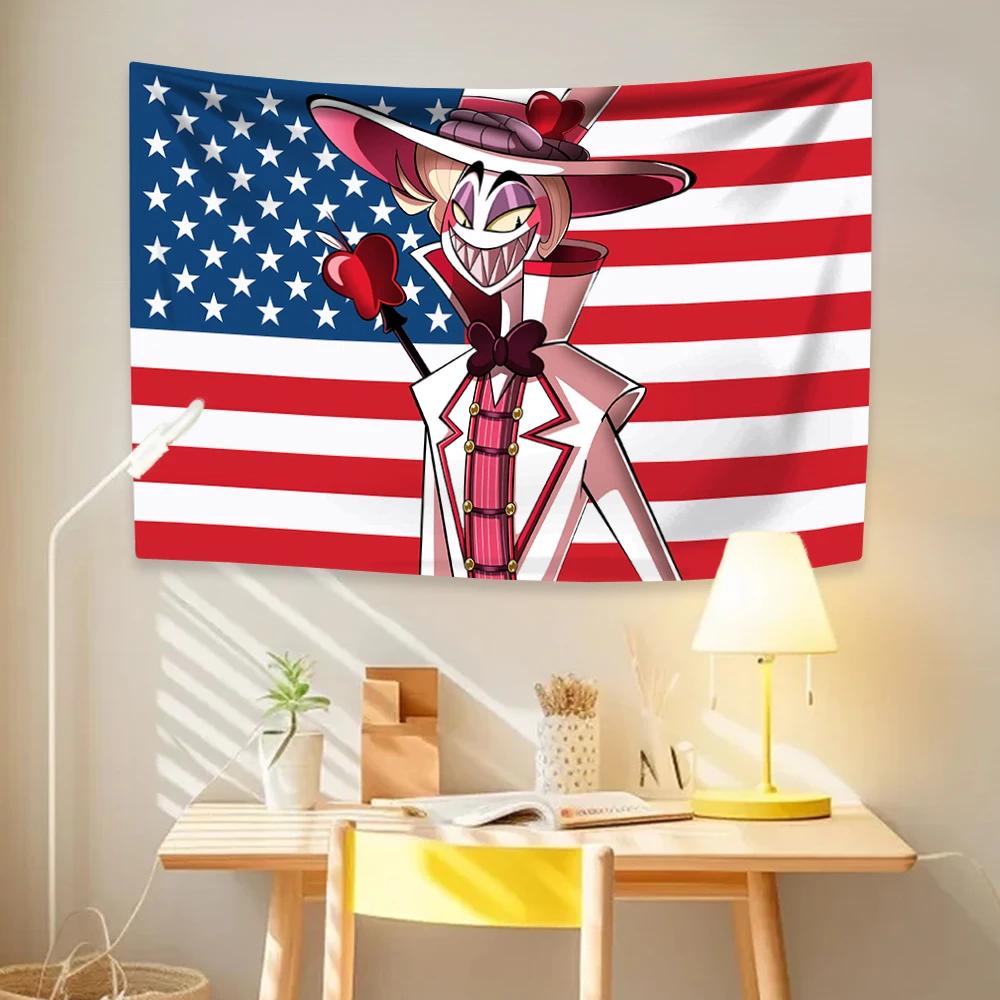 Classic Anime Tapestry Hell Hotel Lucifers Home Decoration Wall Hanging Tapiz Bedroom Living Room Background Cloth