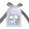 KX4B 100pcs Angel Dancing Pearl Paper Hollow Cut Favor Gift Candy Box Storage with Ribbon Decoration Baby Shower Wedding Party