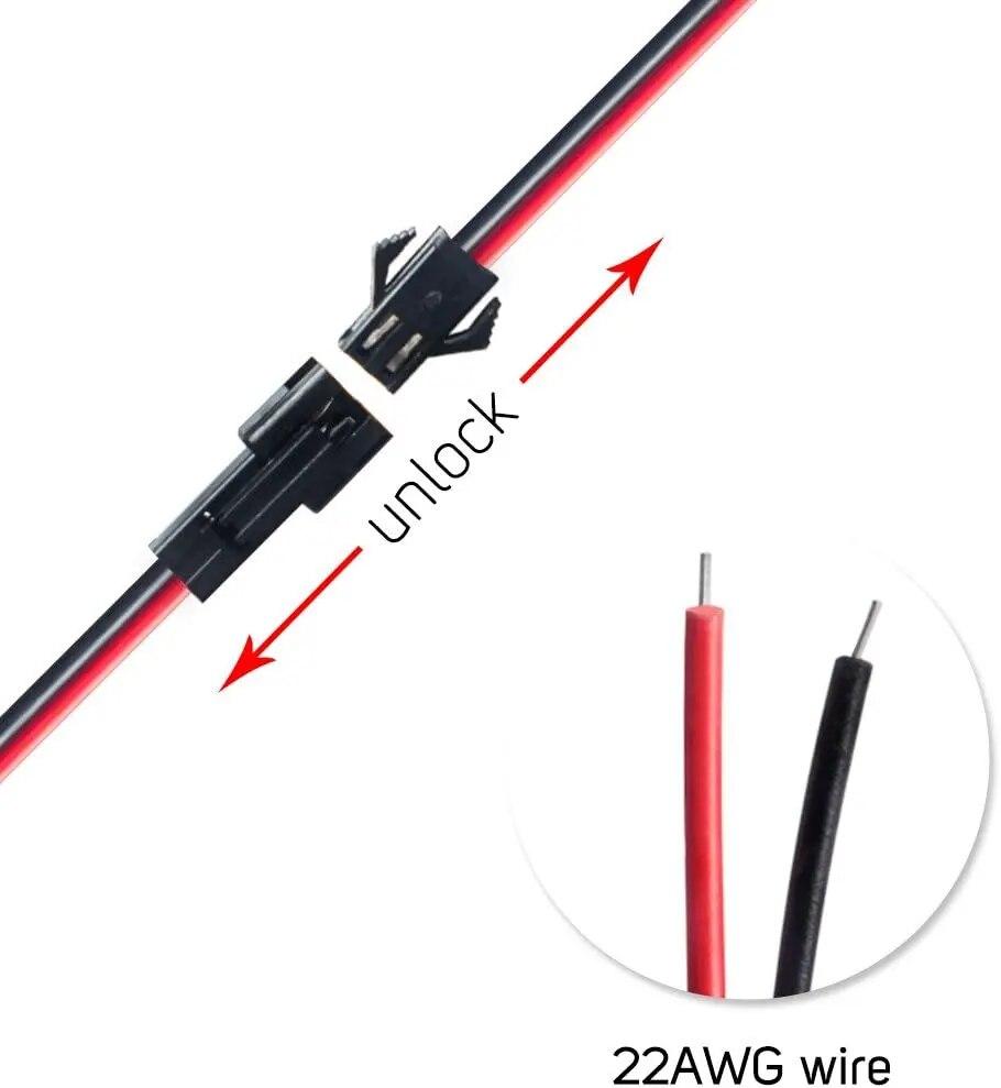 10 Pairs 2/3/4/5pin SM JST 15cm Cable Female/Male Connectors for Led Strip RGB 5050 3528 WS2801 APA02 WS2815 WS2813