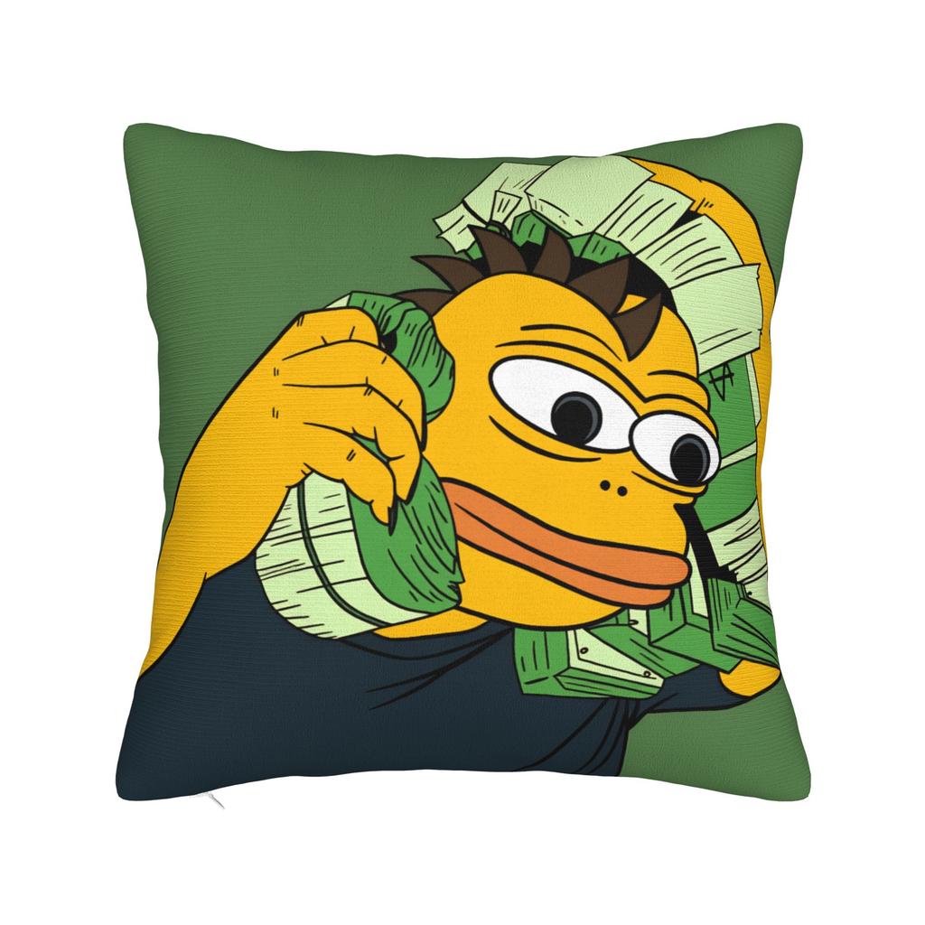 Sad P-Pepe Frog Pillowcase Polyester Cushion Cover Decorative Cartoon Pillow Case Cover Home Square 18'