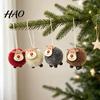 Home Holiday Decorations 4Pcs Christmas Elk Hanging Ornaments with Wooden Faces, Reindeer Pendants Tree for Xmas Decor And Party Small Lightweight