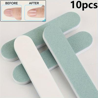 10pcs Double-Sided Mini Nail Sponge Buffer -1000/5000 Grit SandingBlock for Professional Manicure and Pedicure