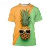 T-Shirt per Ragazzi Casual Cartone Animato Frutta Ananas Stampa Tridimensionale T-Shirt Abbigliamento da Esterno per Bambini Vestiti per Bambini