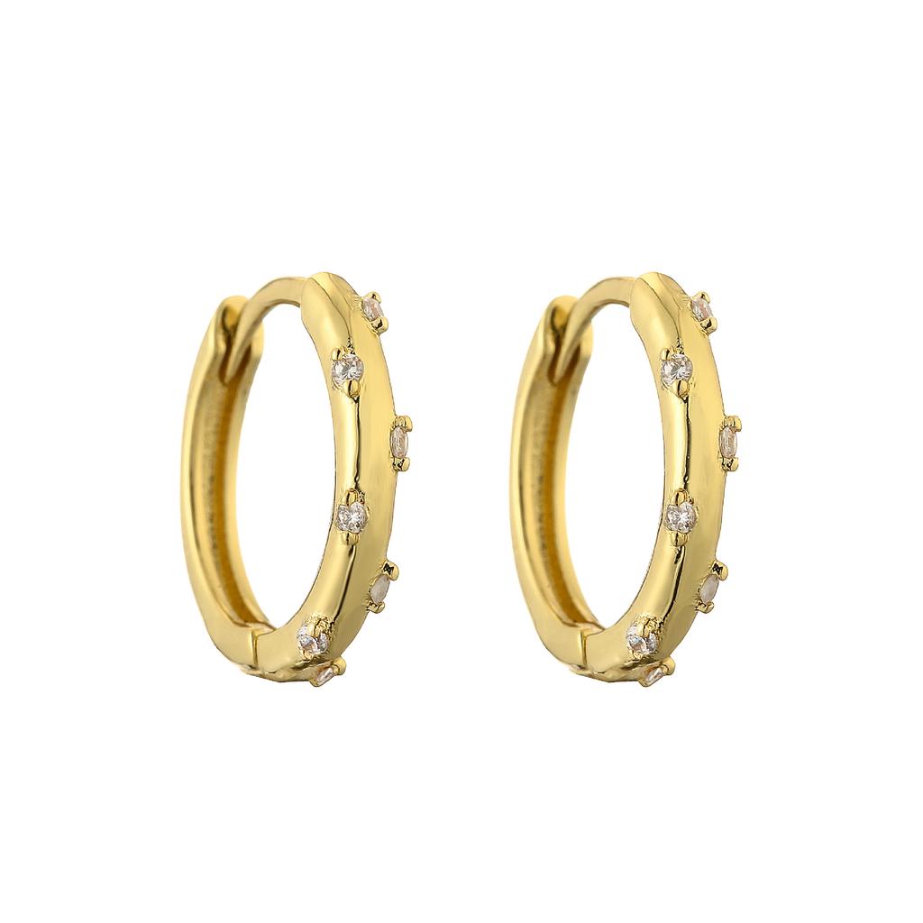 ZAKOL 3 Pairs Simple Fashion Imitation Zircon Zirconia Hoop Earrings for Women Girls Minimalist Huggie Circle Earring Zircon