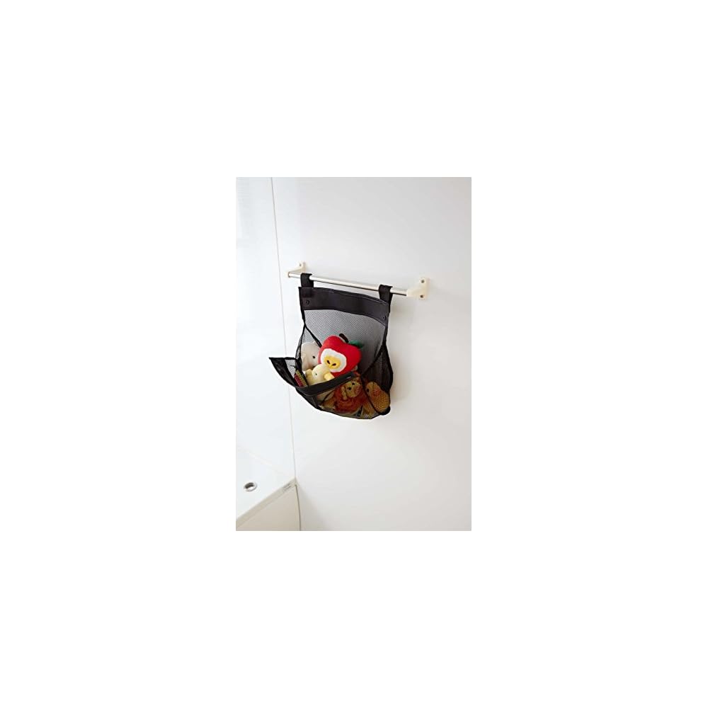 Yamazaki Industries Storage Bag, Bath Toy Bag, Square, Black 3368
