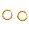 18K Gold Plated Geometric Circle Embossed Niche Titanium Steel Earrings for Women