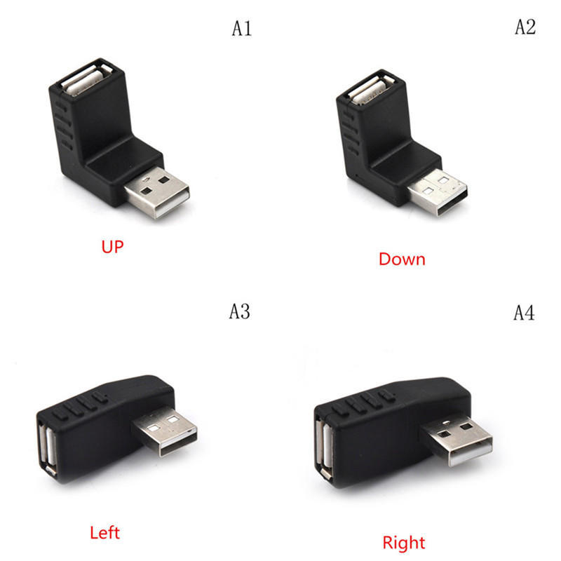 Usb 2.0 Male To Female Angled Adaptor L Shaped Extension Connector