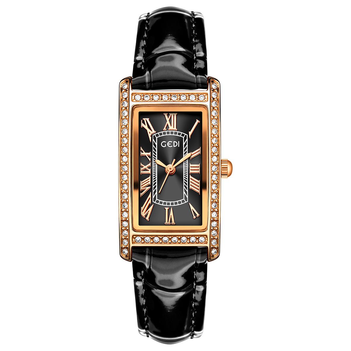 

Retro Style Diamond Temperament Small Square Watch Niche High-End Sense Student Watch Women S Belt Quartz Watch