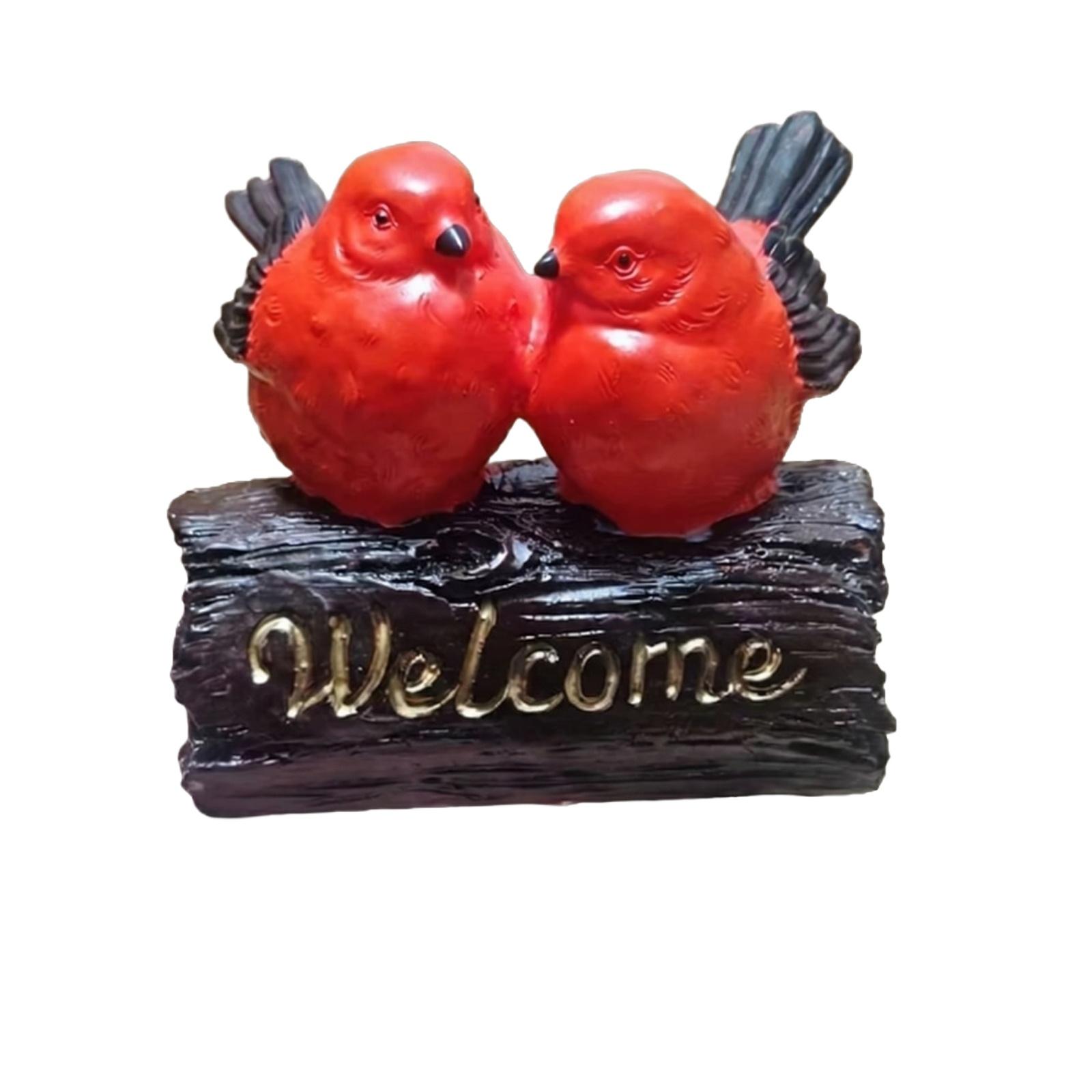 

Resin Bird Welcome Sign For Courtyard Garden Decoration, Artificial Bird Ornament For Landscaping. One Size