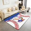 Erosebridal Navy Blue Baseball Ice Cream Area Rug 4'11" X 3'3" Ice Cream Drip Living Room Rugs Non Slip Baseball Glove Decorative Carpets Cu