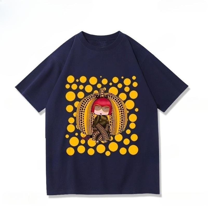 Yayoi Kusama T-Shirt Japanische Künstlerin Pop Art Polka Dot Kürbis Infinity Mirrors Rundhals Lässig Streetwear Y2k T-Shirts