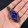Lapis Lazuli Gemstone Pure Copper Wire Wrapped Handmade Pendant Jewelry For Her