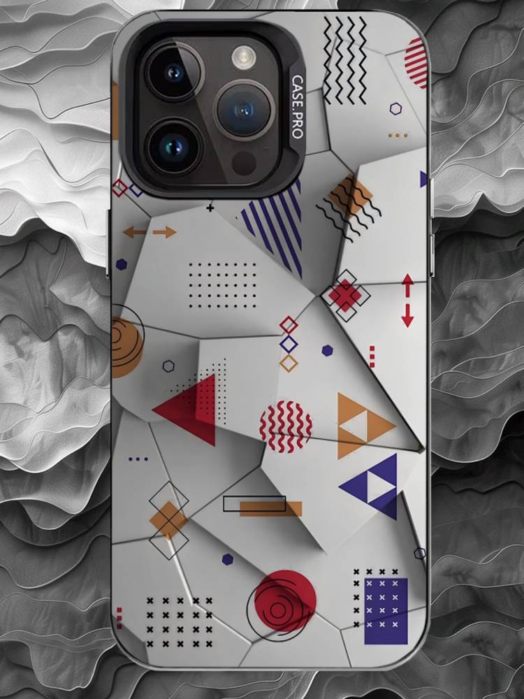 M-Modern abstraction Phone Case For iPhone 17 16 15 14 13 12 11 Pro Max Plus Silver Matte Black Cover