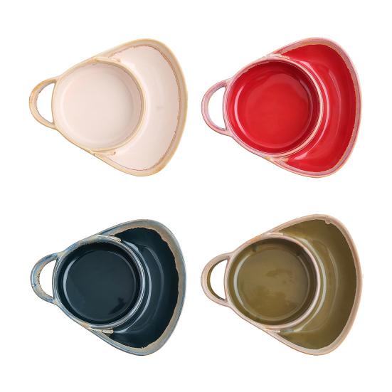 Soup And Sandwich Bowl Ceramic Baking Pan with Handles Divided Compartment Dish for Pasta Salad Fruit Breakfast Lunch Dinner Snacks