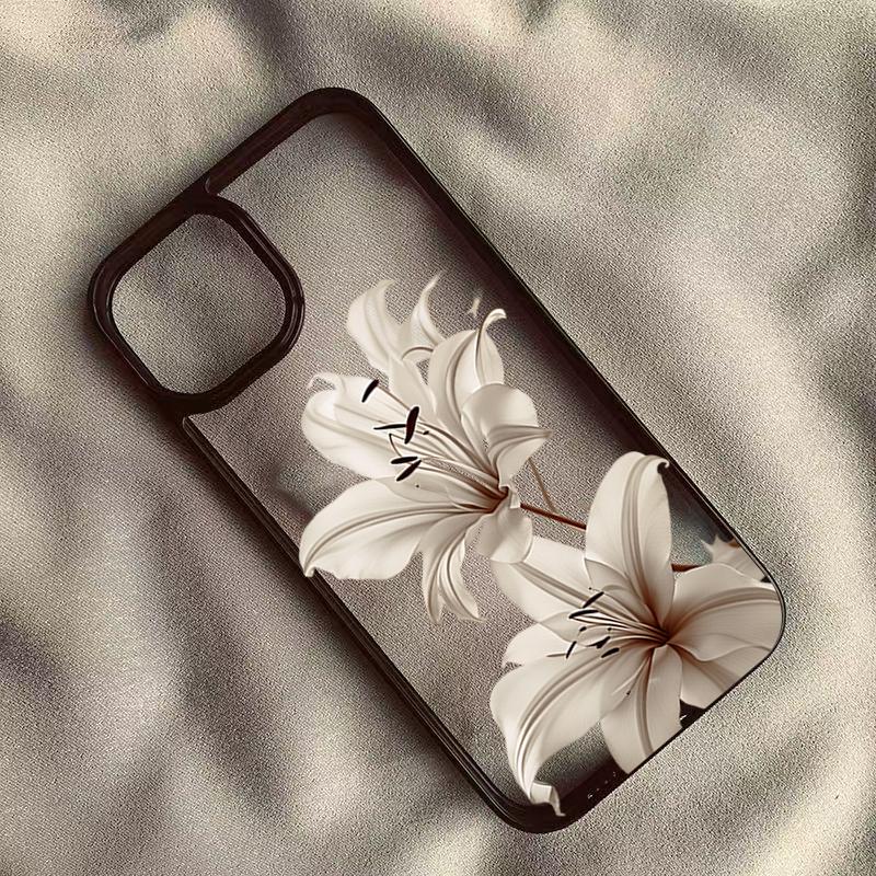 Transparent Shockproof Phone Case For  Xiaomi Poco X6 Pro X7 X5 pro M6 Pro 4G Elegant Vintage Lily Floral Protective Back Cover